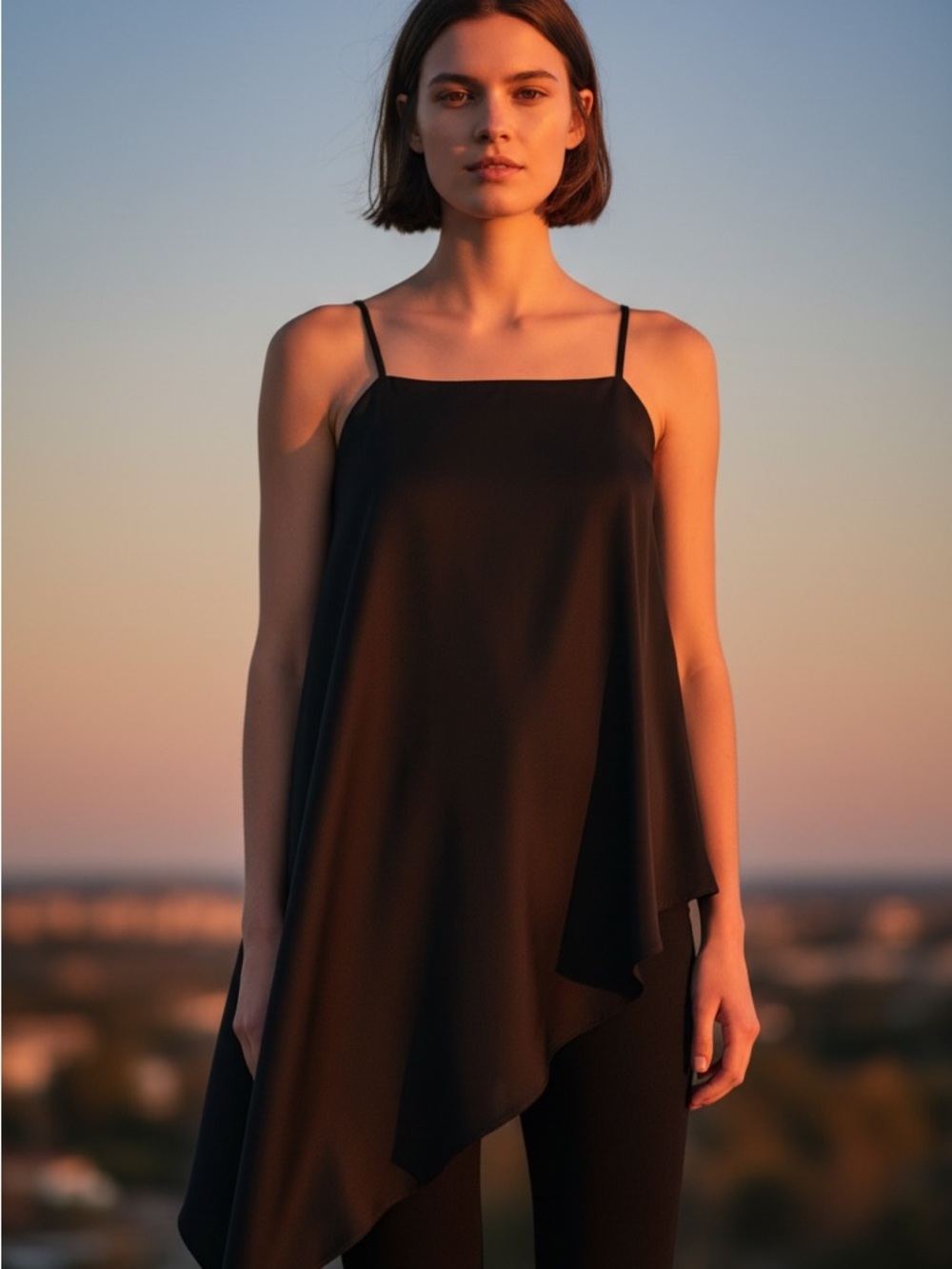 White House Black Market Black Branded Long Asymmetrical Bustier